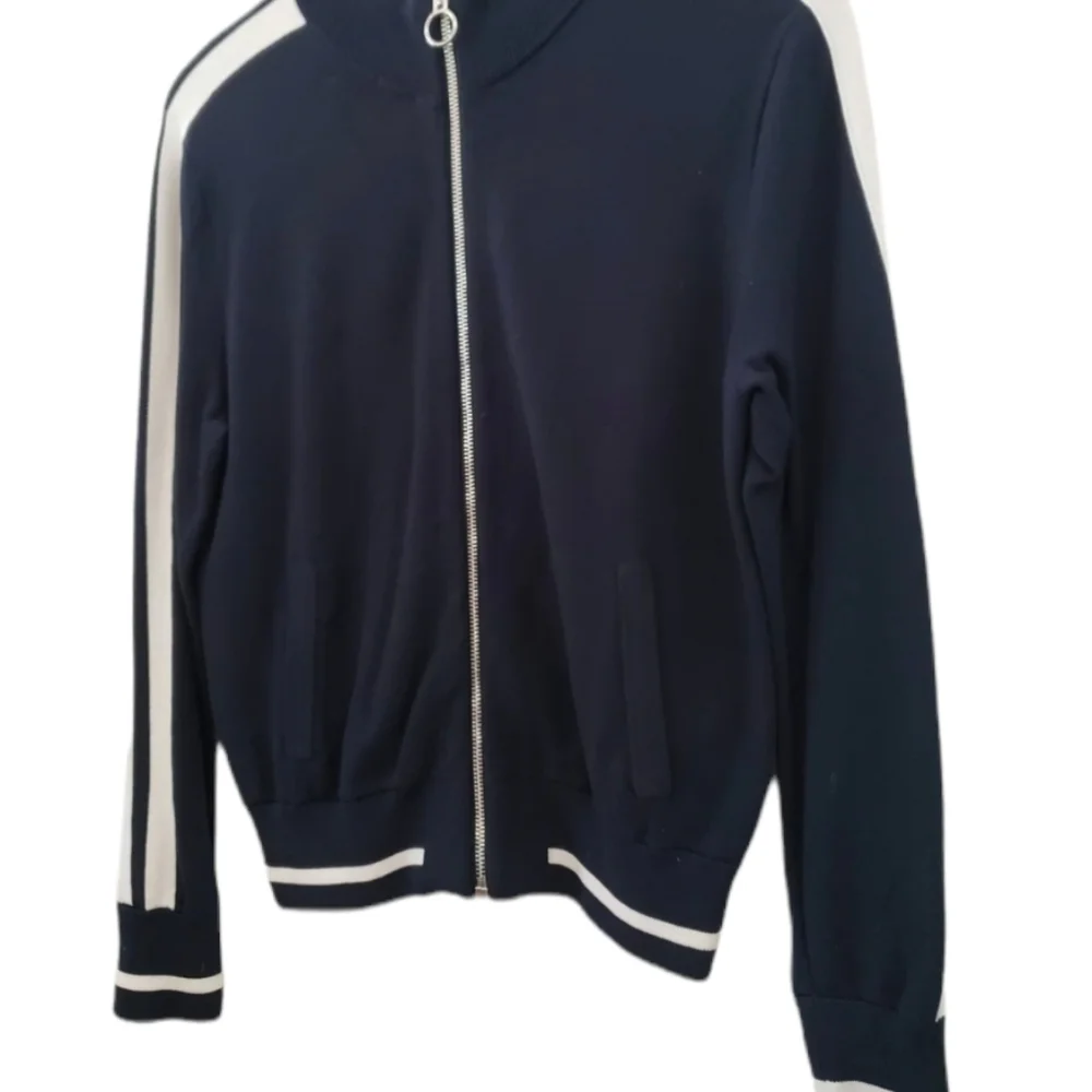 Banana Republic navy track  Jacket Zip Up Knit Jogger Activewear Preppy sz XS